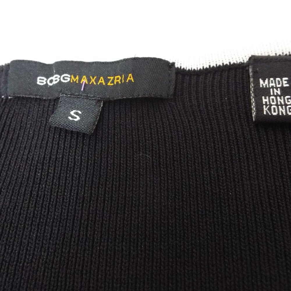 BCBGMaxAzria Black and White V-Neck Ribbed Knit Sweater Dress Size Small - Picture 10 of 10